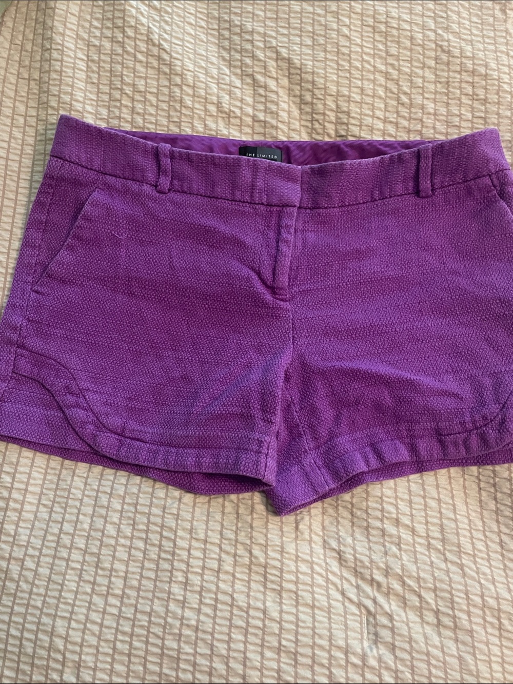 LAST CHANCE! The Limited Vibrant Purple High-Rise Textured Shorts